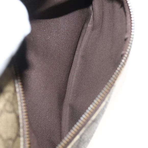 GUCCI GG Supreme Web Sherry Line Clutch Bag PVC Beige Silver 152599 Auth hk2854