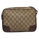 GUCCI GG Supreme Web Sherry Line Clutch Bag PVC Beige Silver 152599 Auth hk2854-3