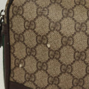 GUCCI GG Supreme Web Sherry Line Clutch Bag PVC Beige Silver 152599 Auth hk2854-3