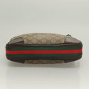 GUCCI GG Supreme Web Sherry Line Clutch Bag PVC Beige Silver 152599 Auth hk2854-8