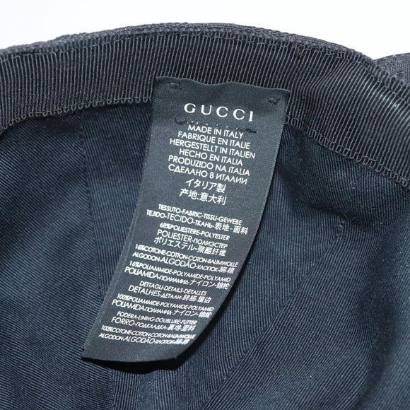 GUCCI GG Canvas Web Sherry Line Cap M Black Red Green 200035 Auth hk2855