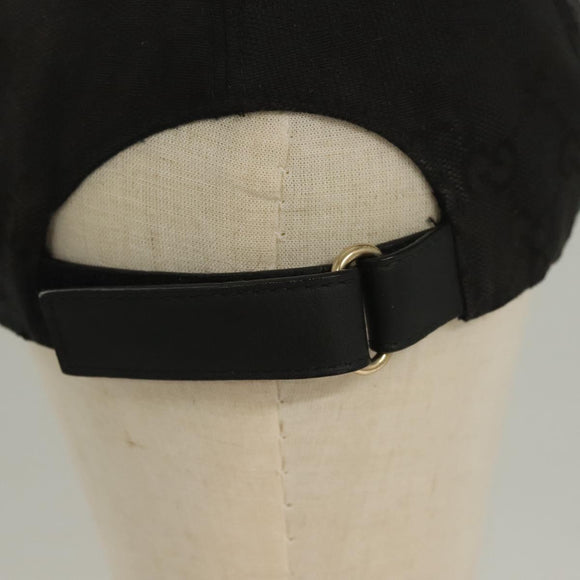 GUCCI GG Canvas Web Sherry Line Cap M Black Red Green 200035 Auth hk2855