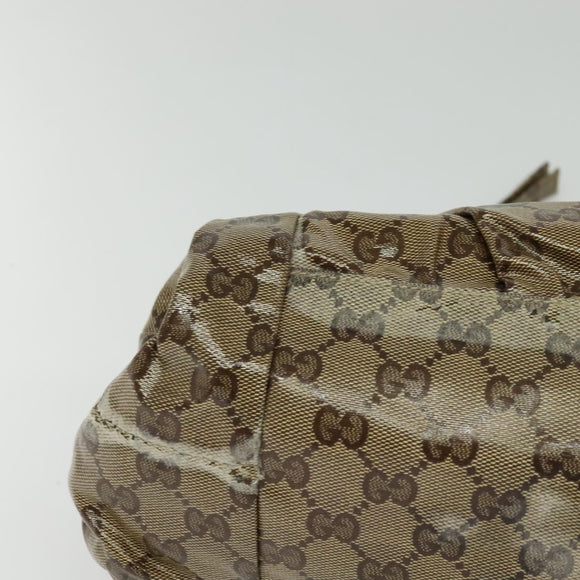 GUCCI GG Crystal Hand Bag Black Gold 197020 Auth hk2857