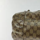 GUCCI GG Crystal Hand Bag Black Gold 197020 Auth hk2857-15