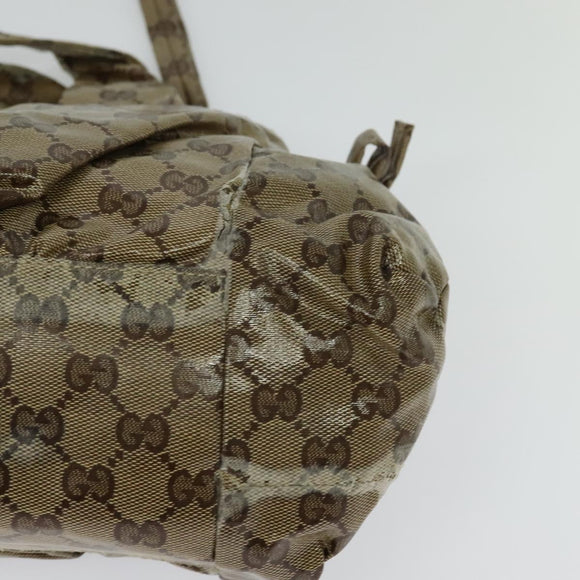 GUCCI GG Crystal Hand Bag Black Gold 197020 Auth hk2857