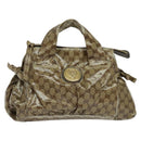 GUCCI GG Crystal Hand Bag Black Gold 197020 Auth hk2857-13