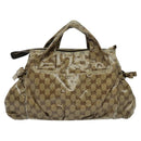 GUCCI GG Crystal Hand Bag Black Gold 197020 Auth hk2857-2