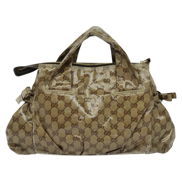 GUCCI GG Crystal Hand Bag Black Gold 197020 Auth hk2857