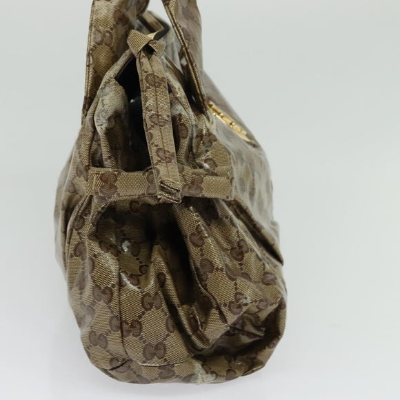 GUCCI GG Crystal Hand Bag Black Gold 197020 Auth hk2857