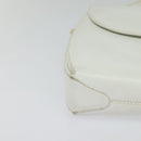 GUCCI Shoulder Bag Leather White Gold Auth hk2861-9
