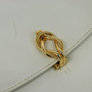 GUCCI Shoulder Bag Leather White Gold Auth hk2861-17