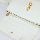 GUCCI Shoulder Bag Leather White Gold Auth hk2861-18