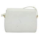 GUCCI Shoulder Bag Leather White Gold Auth hk2861-2