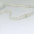 GUCCI Shoulder Bag Leather White Gold Auth hk2861-7