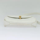 GUCCI Shoulder Bag Leather White Gold Auth hk2861-5