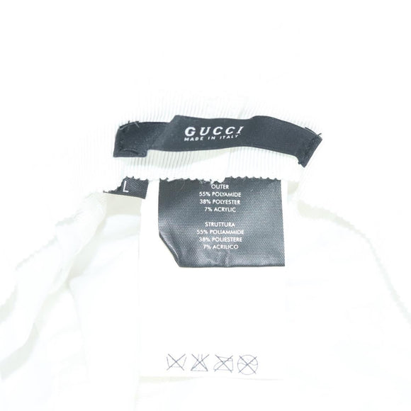 GUCCI GG Canvas Bucket Hat L White Auth hk2863