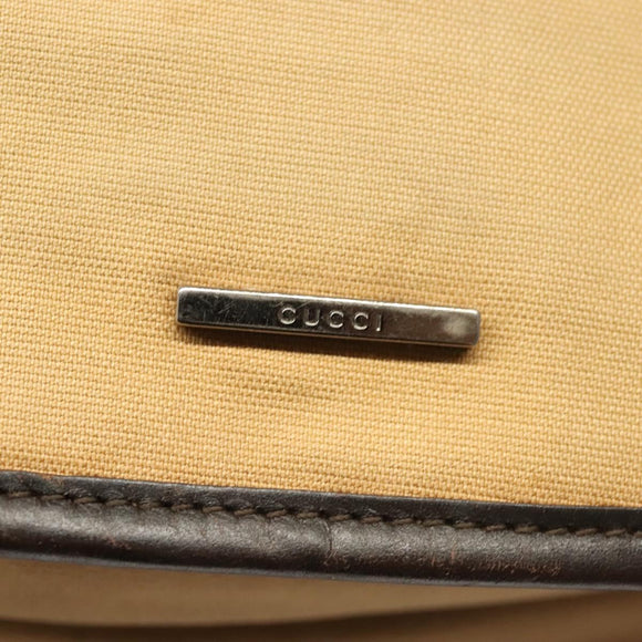 GUCCI Web Sherry Line Shoulder Bag Canvas Beige Silver Red 001 4306 Auth hk2865