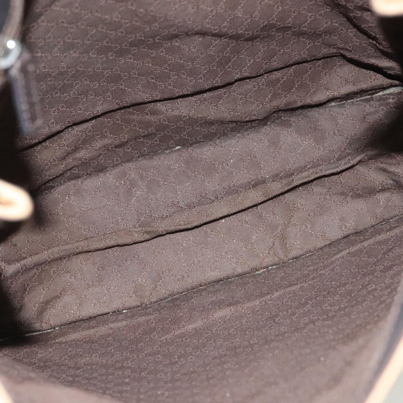 GUCCI Web Sherry Line Shoulder Bag Canvas Beige Silver Red 001 4306 Auth hk2865