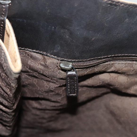 GUCCI Web Sherry Line Shoulder Bag Canvas Beige Silver Red 001 4306 Auth hk2865