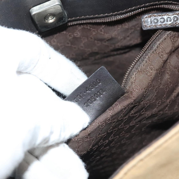 GUCCI Web Sherry Line Shoulder Bag Canvas Beige Silver Red 001 4306 Auth hk2865