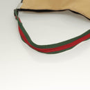 GUCCI Web Sherry Line Shoulder Bag Canvas Beige Silver Red 001 4306 Auth hk2865-7