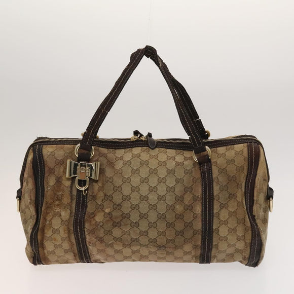 GUCCI GG Canvas Crystal Shoulder Bag 2Set Beige Brown Auth hk2866