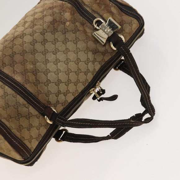 GUCCI GG Canvas Crystal Schoudertas 2 Set Beige Bruin Auth hk2866