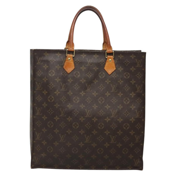 LOUIS VUITTON Monogram Sac Plat Hand Bag M51140 LV Auth hk2882