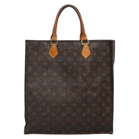 LOUIS VUITTON Monogram Sac Plat Hand Bag M51140 LV Auth hk2882