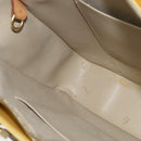 LOUIS VUITTON Monogram Vernis Columbus Tote Bag Beige M91023 LV Auth hk2890-20