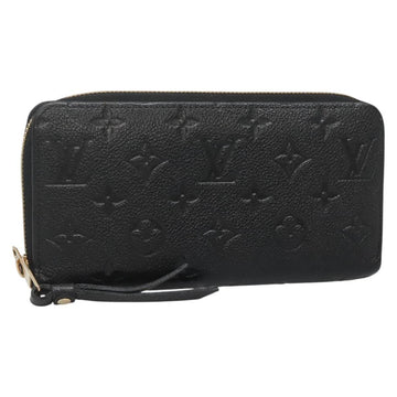 LOUIS VUITTON Monogram Empreinte Zippy Wallet Wallet Black M61864 LV Auth hk2892