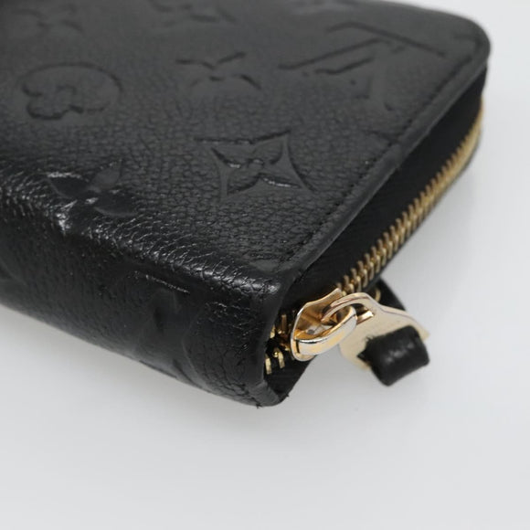 LOUIS VUITTON Monogram Empreinte Zippy Wallet Wallet Black M61864 LV Auth hk2892