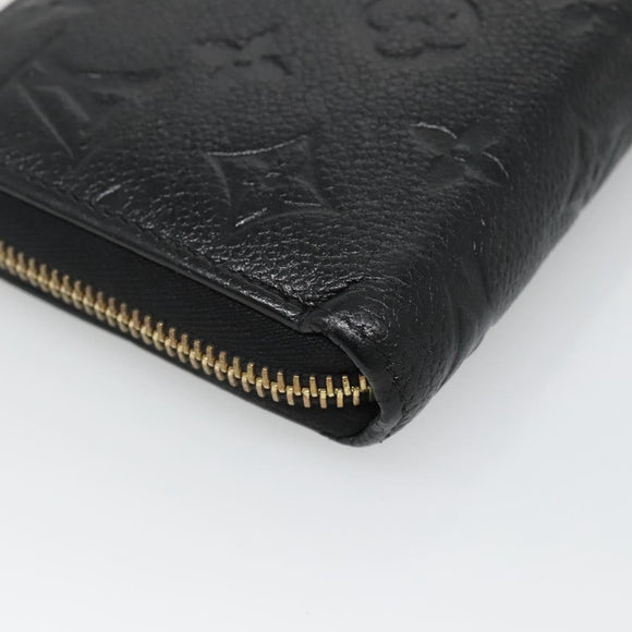LOUIS VUITTON Monogram Empreinte Zippy Wallet Wallet Black M61864 LV Auth hk2892
