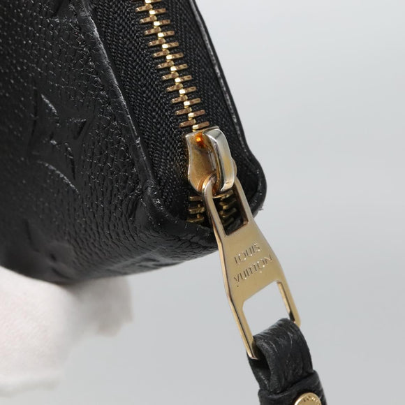 LOUIS VUITTON Monogram Empreinte Zippy Wallet Wallet Black M61864 LV Auth hk2892