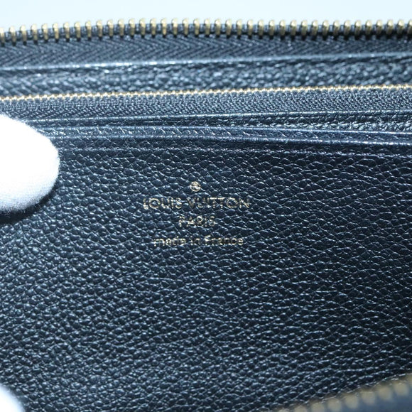 LOUIS VUITTON Monogram Empreinte Zippy Wallet Wallet Black M61864 LV Auth hk2892