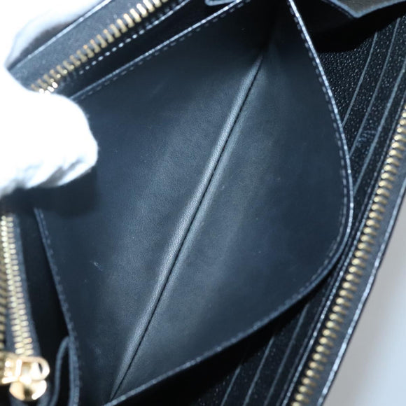 LOUIS VUITTON Monogram Empreinte Zippy Wallet Wallet Black M61864 LV Auth hk2892