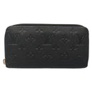 LOUIS VUITTON Monogram Empreinte Zippy Wallet Wallet Black M61864 LV Auth hk2892-13