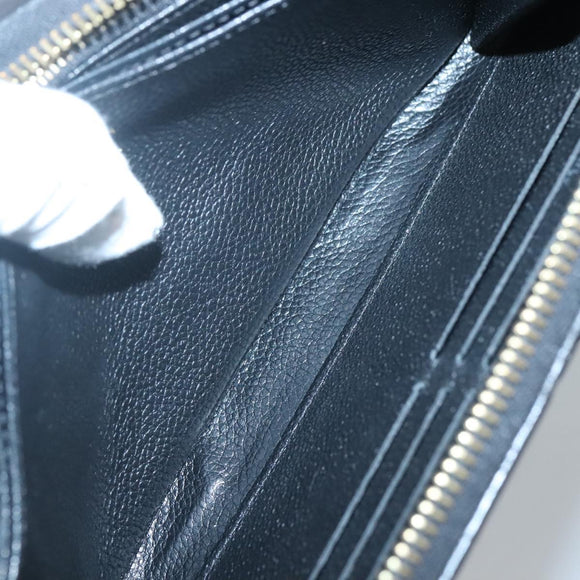 LOUIS VUITTON Monogram Empreinte Zippy Wallet Wallet Black M61864 LV Auth hk2892