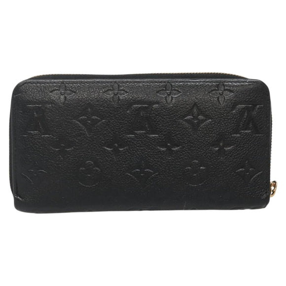 LOUIS VUITTON Monogram Empreinte Zippy Wallet Wallet Black M61864 LV Auth hk2892
