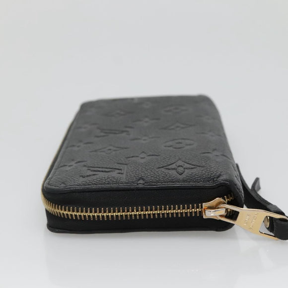 LOUIS VUITTON Monogram Empreinte Zippy Wallet Wallet Black M61864 LV Auth hk2892