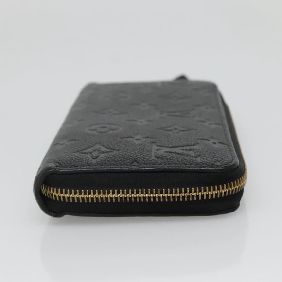 LOUIS VUITTON Monogram Empreinte Zippy Wallet Wallet Black M61864 LV Auth hk2892