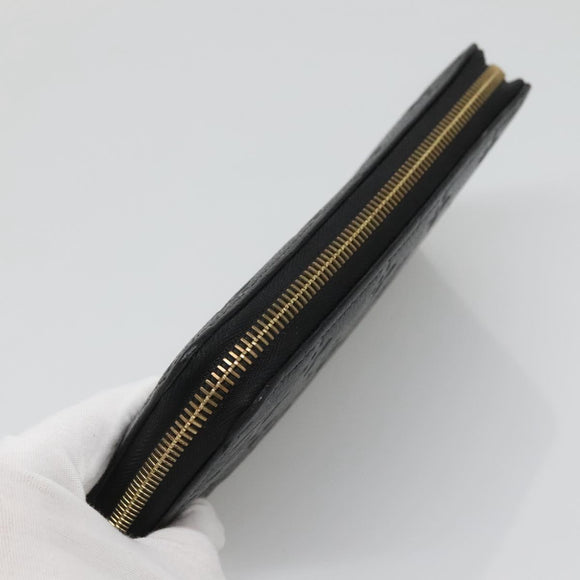 LOUIS VUITTON Monogram Empreinte Zippy Wallet Wallet Black M61864 LV Auth hk2892