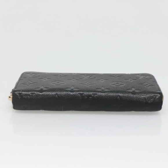 LOUIS VUITTON Monogram Empreinte Zippy Wallet Wallet Black M61864 LV Auth hk2892