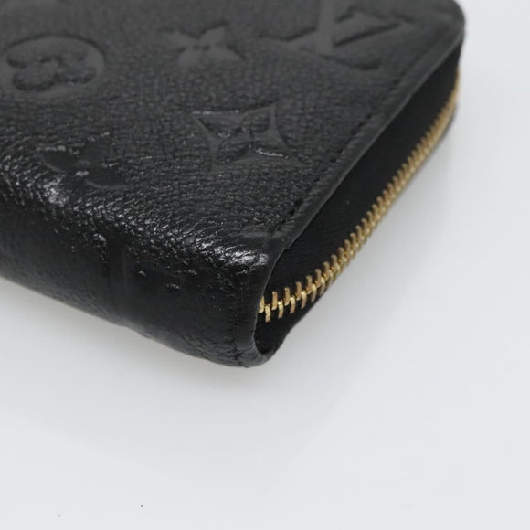 LOUIS VUITTON Monogram Empreinte Zippy Wallet Wallet Black M61864 LV Auth hk2892