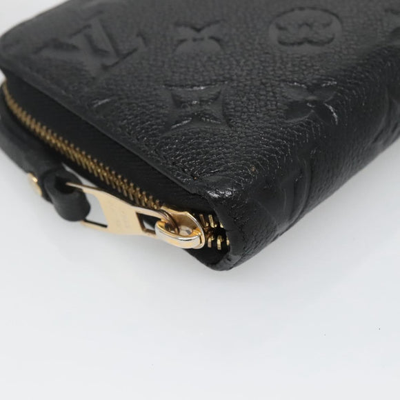 LOUIS VUITTON Monogram Empreinte Zippy Wallet Wallet Black M61864 LV Auth hk2892