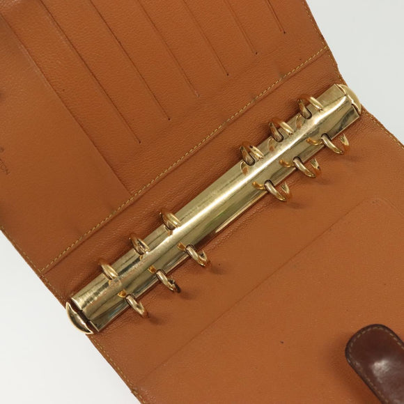 LOUIS VUITTON Nomad Agenda MM Day Planner Cover Brown R20473 LV Auth hk2895