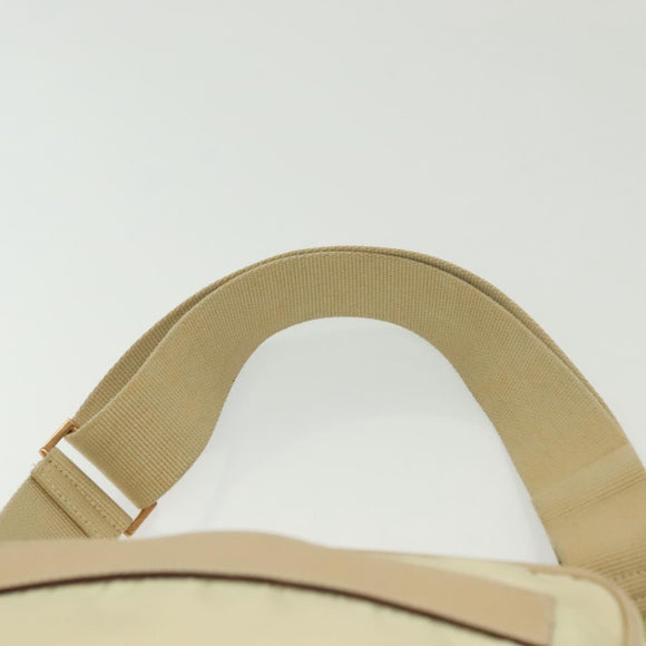 PRADA Shoulder Bag Nylon Beige Gold Auth hk2901
