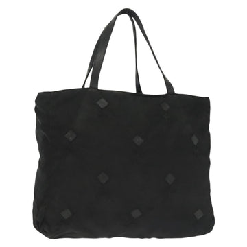 PRADA Hand Bag Nylon Black Silver Auth hk2902