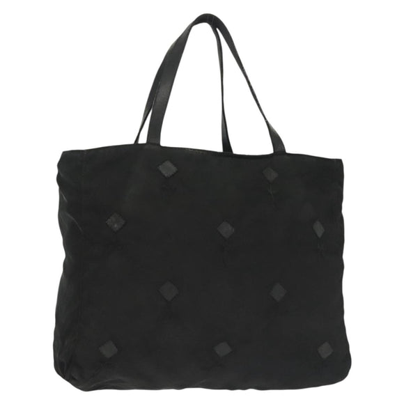 PRADA Hand Bag Nylon Black Silver Auth hk2902