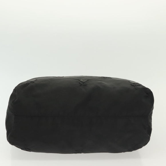 PRADA Hand Bag Nylon Black Silver Auth hk2902
